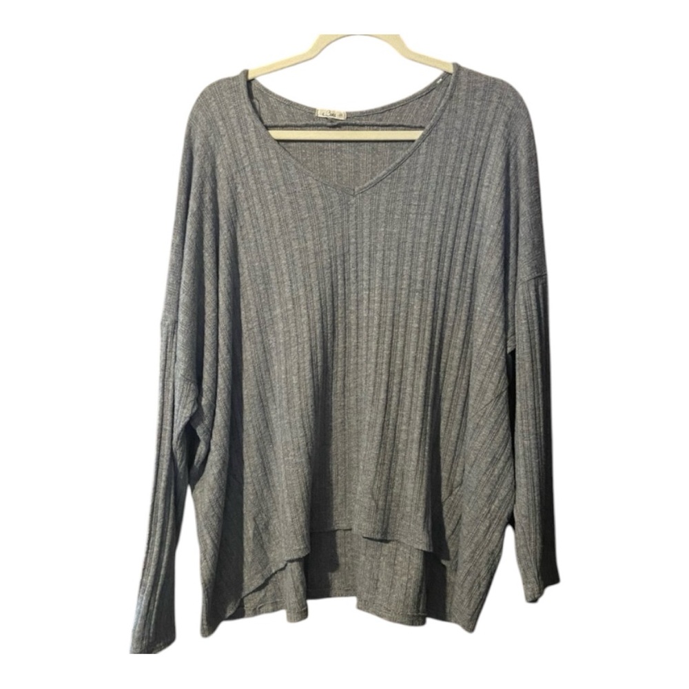 E. Luna Women’s Ribbed Waffle Knit Soft Cozy Sweater - Size 2X